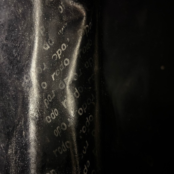 RODO ITALY BLACK HARD WICKER HANDBAG - Picture 7 of 9